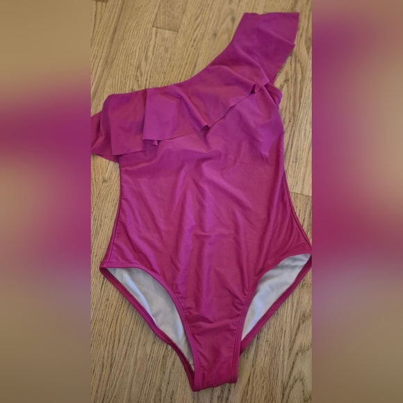 NEW Kona Sol Women's M Pink One-Shoulder One Piece Swimsuit - Picture 3 of 7